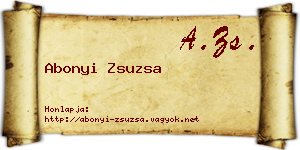 Abonyi Zsuzsa névjegykártya